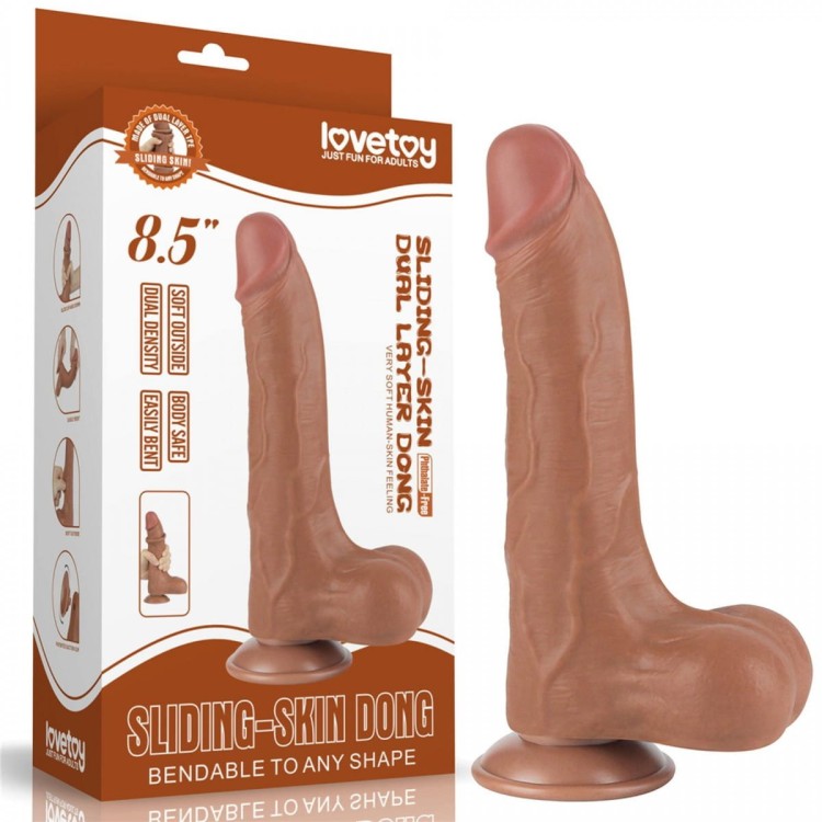 Naturalny penis z ruchomą skórą 16 /4,3 Brąz-1