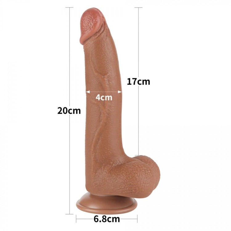 Naturalny penis z ruchomą skórą 17 /4 Brąz-2