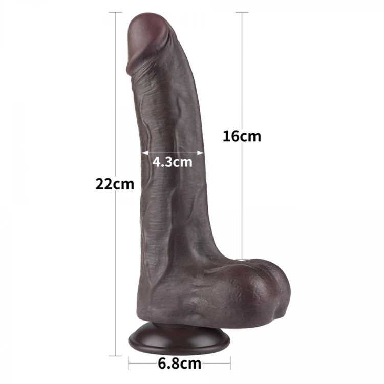 Naturalny penis z ruchomą skórą 22 /4,3 Heban-2