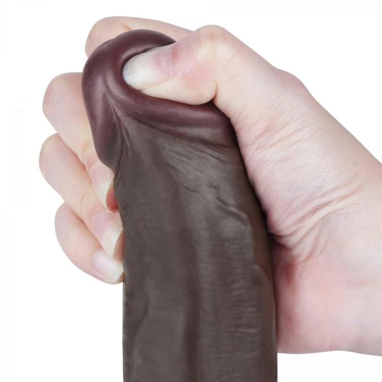Naturalny penis z ruchomą skórą 22 /4,3 Heban-4