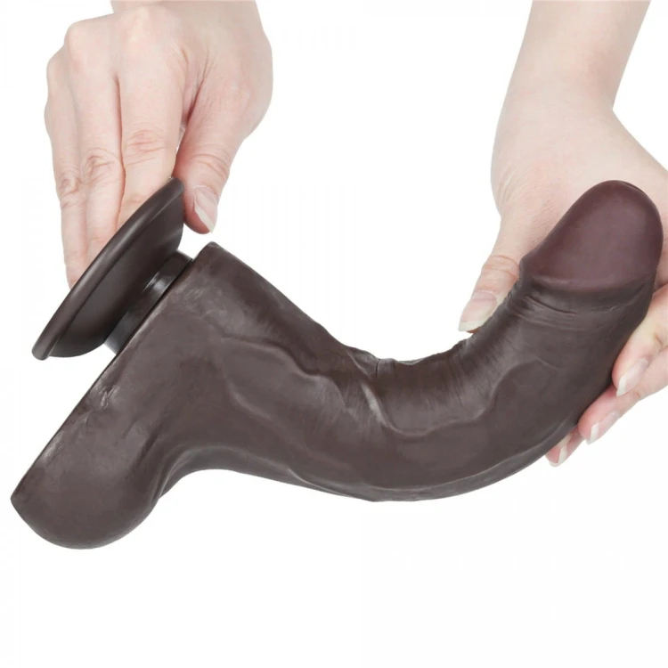 Naturalny penis z ruchomą skórą 22 /4,3 Heban-9