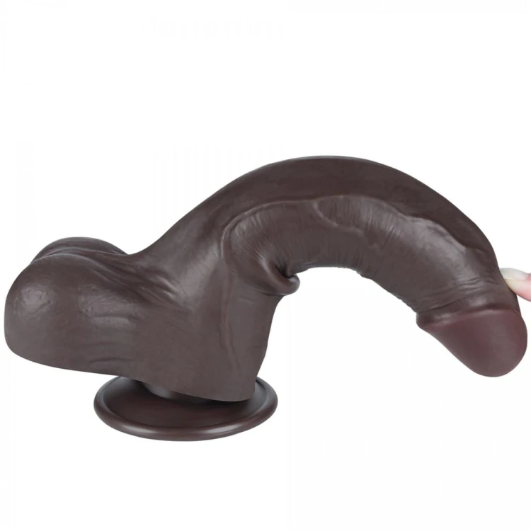 Naturalny penis z ruchomą skórą 22 /4,3 Heban-12