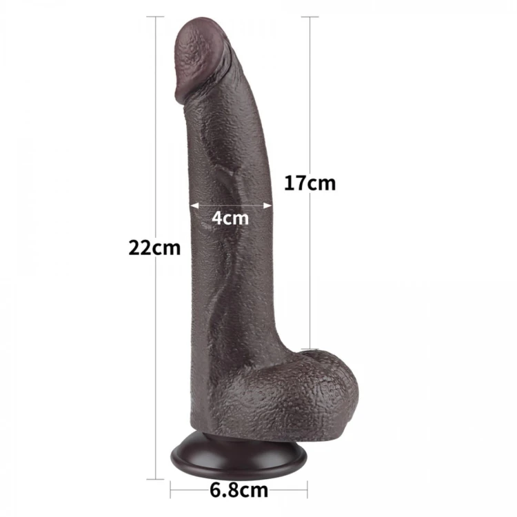Czarny penis z ruchomą skórą 17/4-2