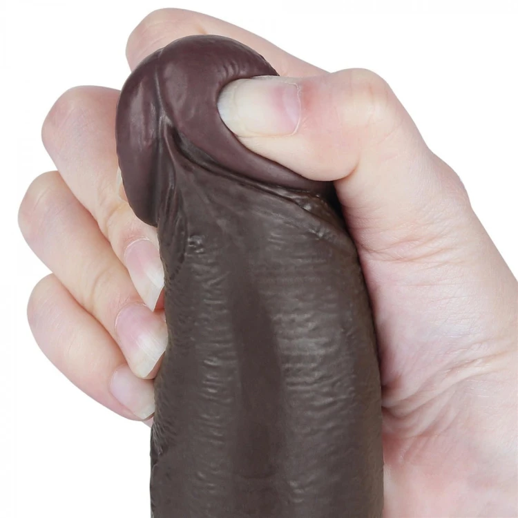 Czarny penis z ruchomą skórą 17/4-4