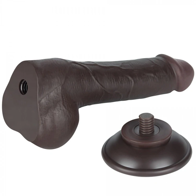 Czarny penis z ruchomą skórą 13,2/3,6 cm-5
