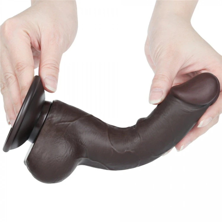 Czarny penis z ruchomą skórą 13,2/3,6 cm-8