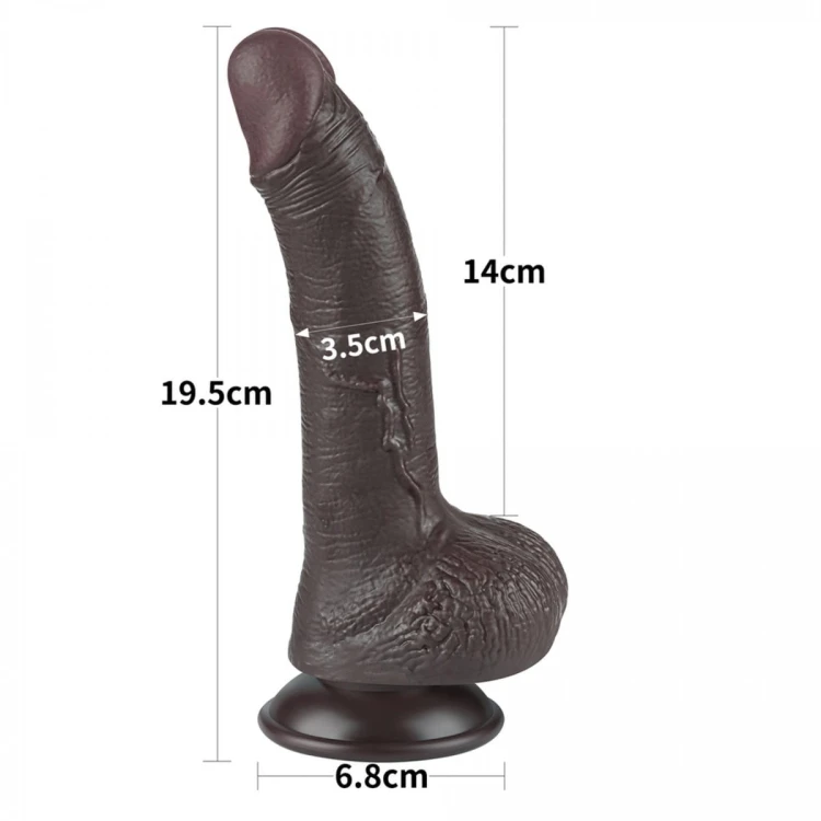 Czarny penis z ruchomą skórą 14/3,5 cm-2