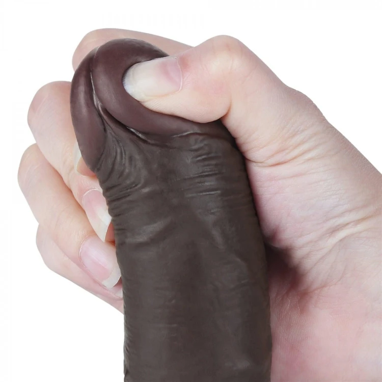 Czarny penis z ruchomą skórą 14/3,5 cm-4