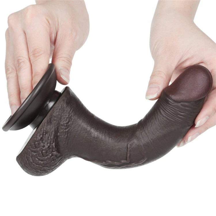 Czarny penis z ruchomą skórą 14/3,5 cm-9