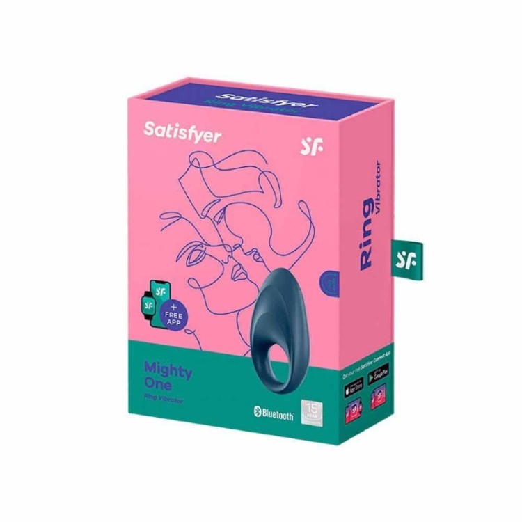 Wibrujący Pierścień Erekcyjny Satisfyer Mighty One Black App-5