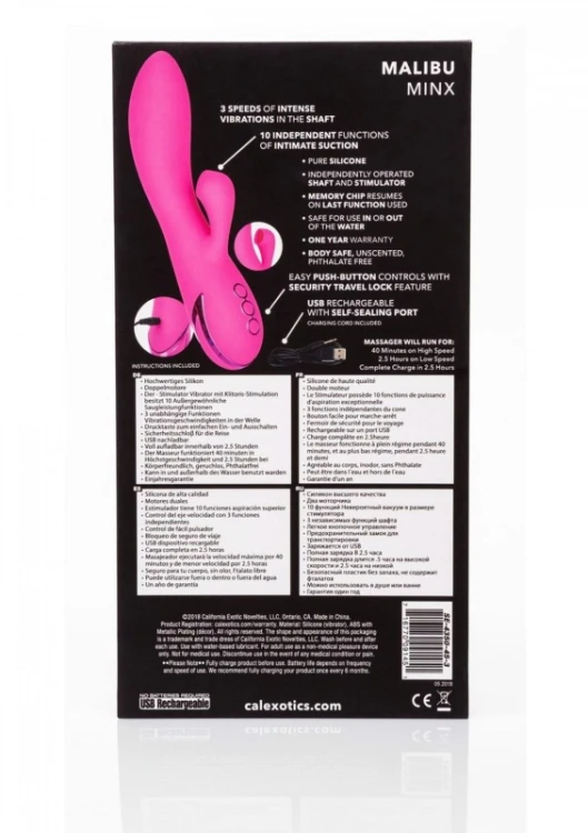 Wibrator Króliczek Calexotics Malibu Minx Ssąca stymulacja łechtaczki-7