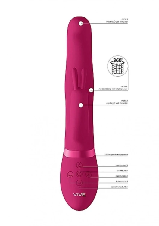 Vive Izara Wibrator Króliczek Rotating Beads Rabbit--10