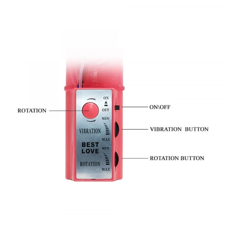 Wibrator króliczek żelowy Rotacja główki i koralików-5