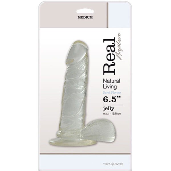 Naturalny penis z przyssawką 16,5 cm Neutralny miękki żel-4