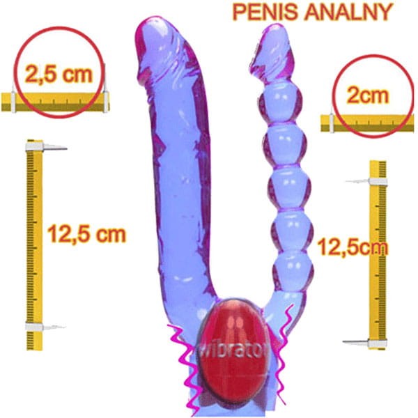 Podwójny wibrator z koralikami analnymi-2