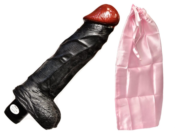 Czarny wibrator realistyczny  Klasyczny czarny penis
