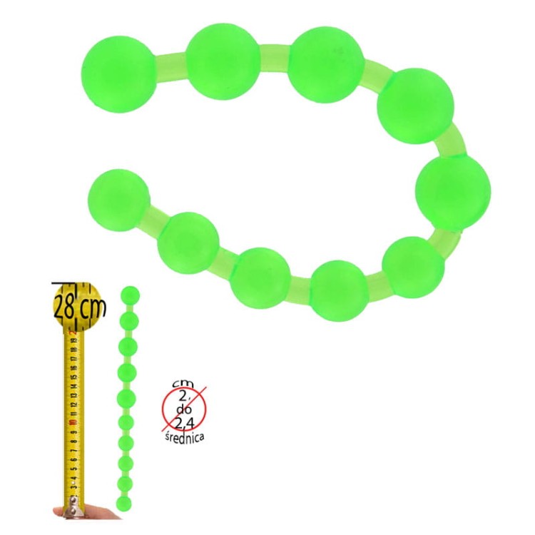 Zielone koraliki analne mała średnica kulek-2