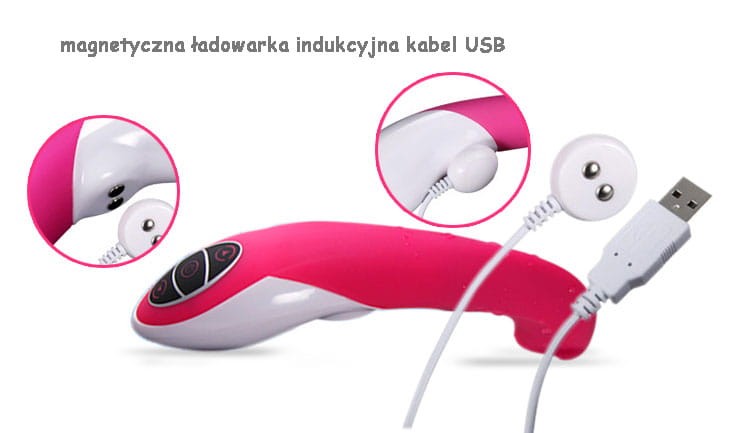 Dwustronny stymulator erotyczny Wibrator masażer łechtaczki USB-3