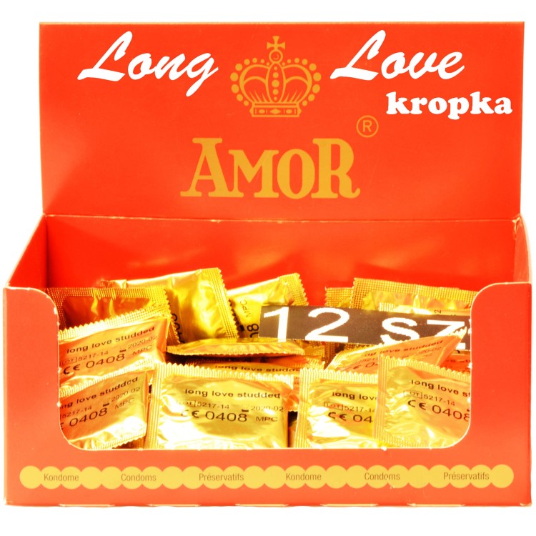 Amor prezerwatywy Long Love kropkowane 12 szt