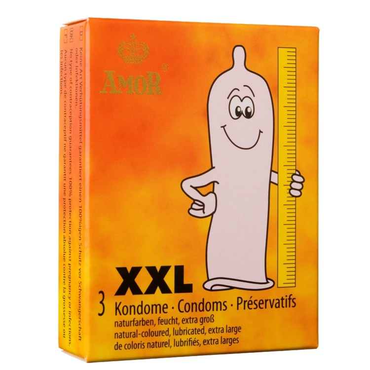 Niemiecki Amor prezerwatywy o zwiększonym przekroju 3 szt.