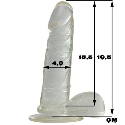 Naturalny penis z przyssawką 16,5 cm Neutralny miękki żel-1