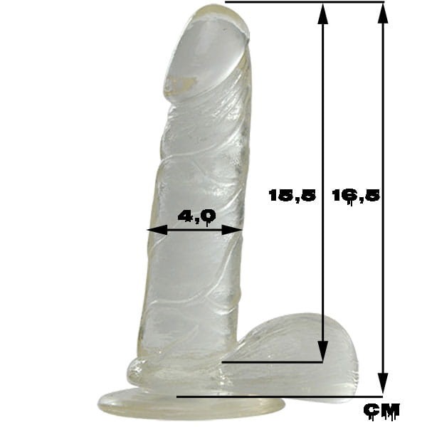 Naturalny penis z przyssawką 16,5 cm Neutralny miękki żel-1