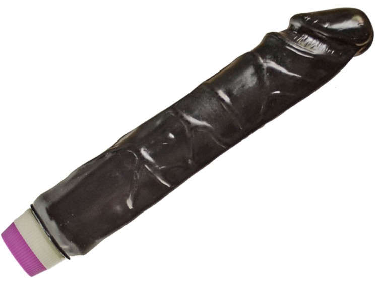 Duży czarny wibrator żelowy 23,5 cm-4