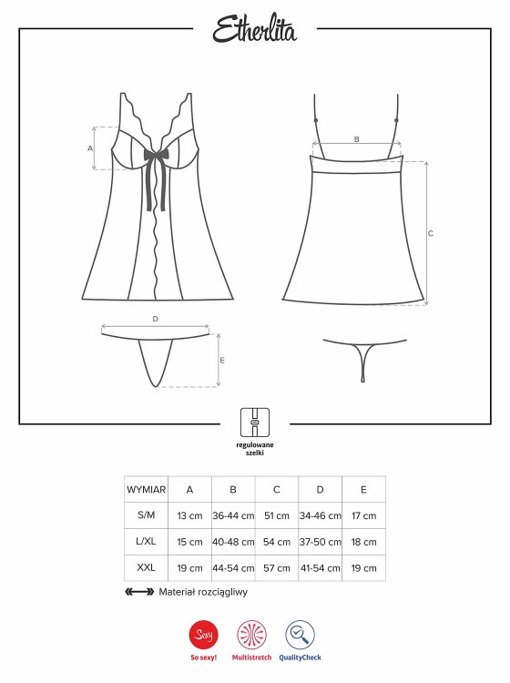 Obsessive Favoritta babydoll i stringi S/M-4