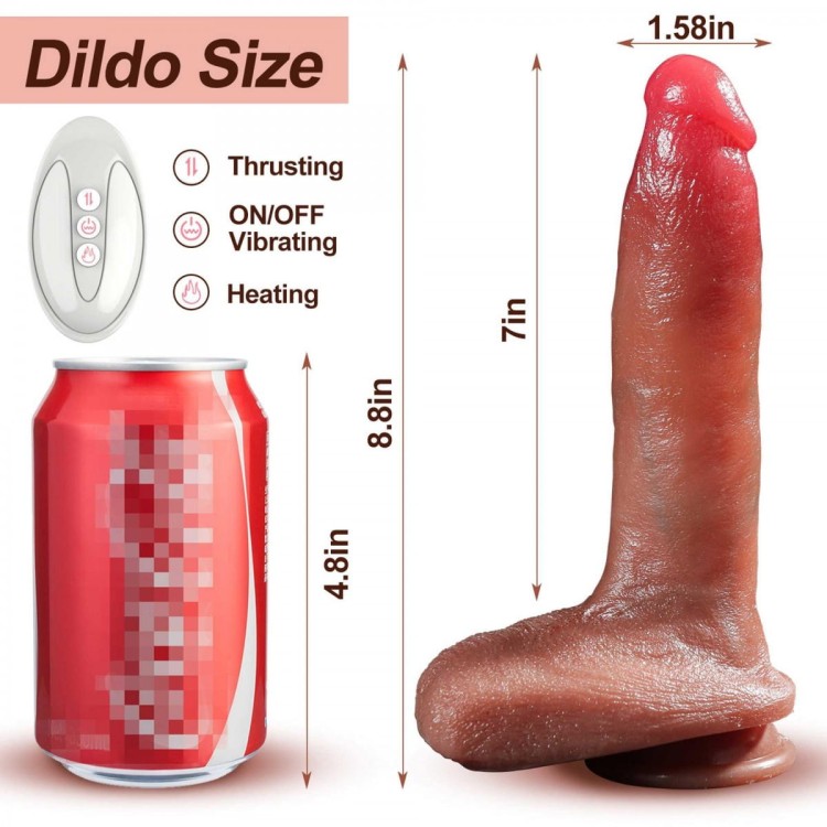 Wibrator silikonowy Ruch Góra dół Grzanie Pilot-6