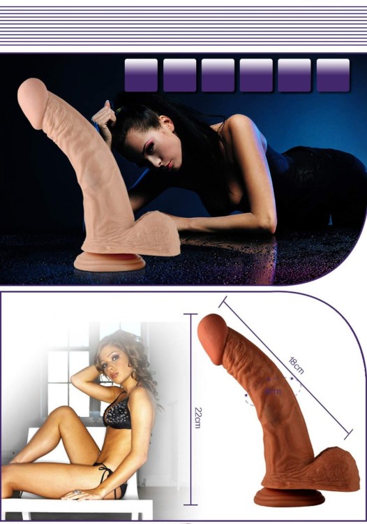 Wibrator sterczący penis 21,6 cm-4