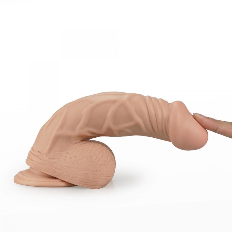9"" Real Extreme Vibrating Dildo Flesh