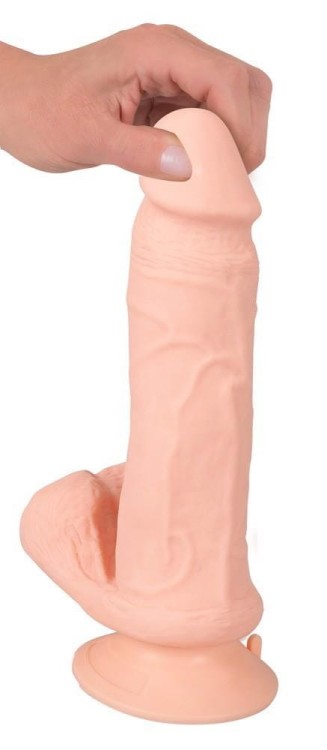 Nature Skin Wibrator o kształcie penisa z jądrami-3
