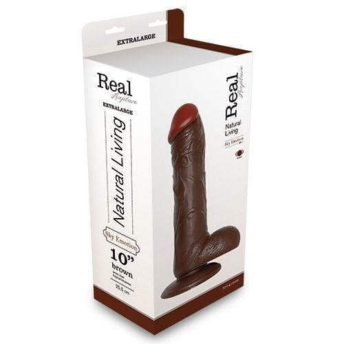Wibrator Ogromny brązowy penis 25,5 cm-1
