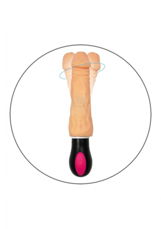 Wibrator z rotacja główki Penis z cyberskóry-1