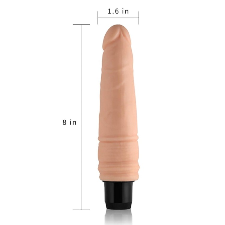 Miękki wibrator z cyber skóry 20,3 cm-5