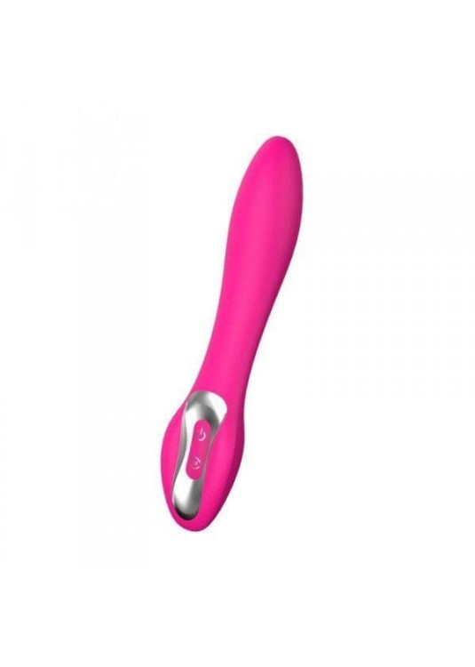 Wibrator z silikonu Gładki sztywny Na akumulator Pink