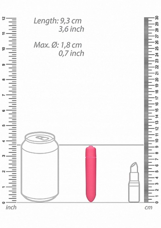 Mini wibrator Smukły pocisk 9,3 cm Różowy-1
