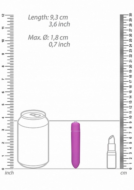 Mini wibrator Smukły pocisk 9,3 cm Fiolet-2