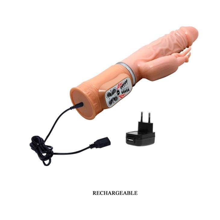 Wibrator Króliczek Bunny z rotacją główki + Grzanie -5