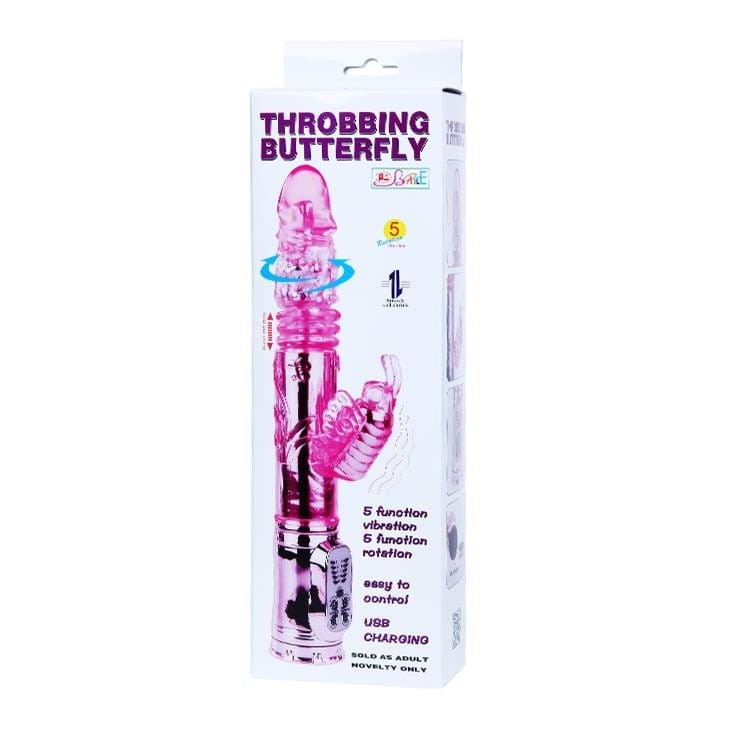 Wibrator Żelowy Posuwisto-Wirujący Throbbing Butterfly -6