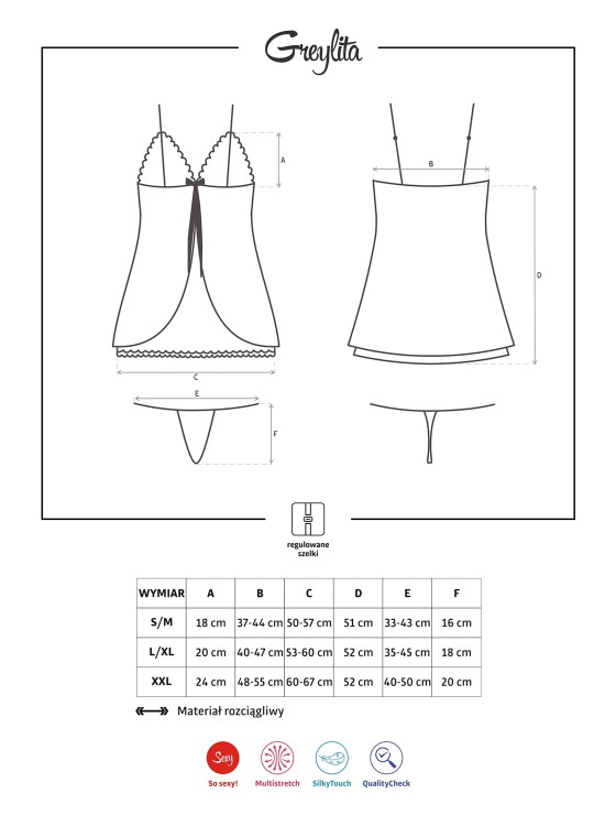 Obsessive Greylita babydoll i stringi S/M-4