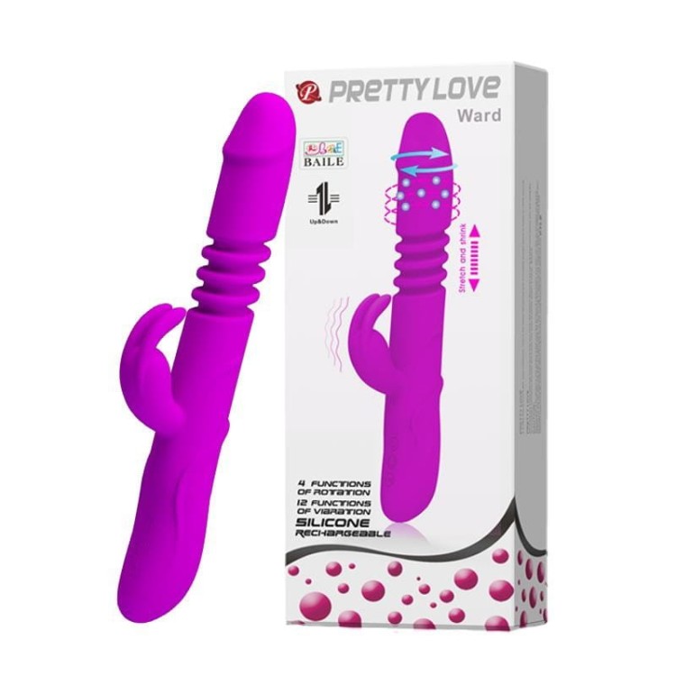 Prettylove Ward Rabbit - Wibrator z Ruchem Posuwowym - Obrotowym