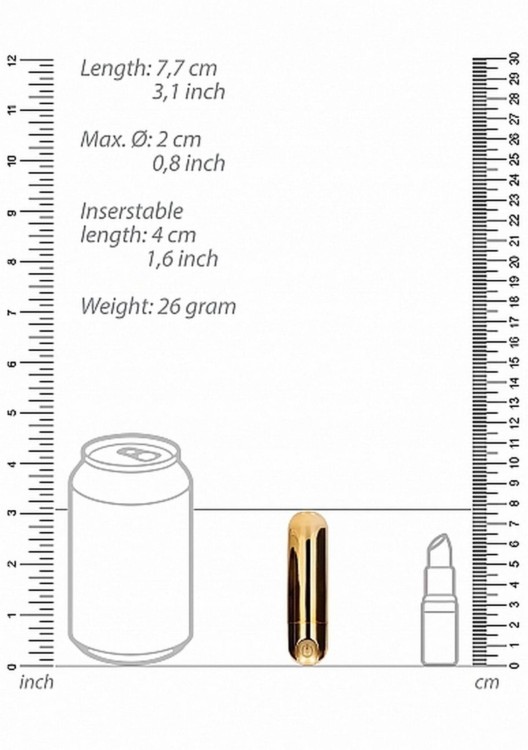 Mini bullet 7 funkcji  Akumulator 7,7 cm Gold-1