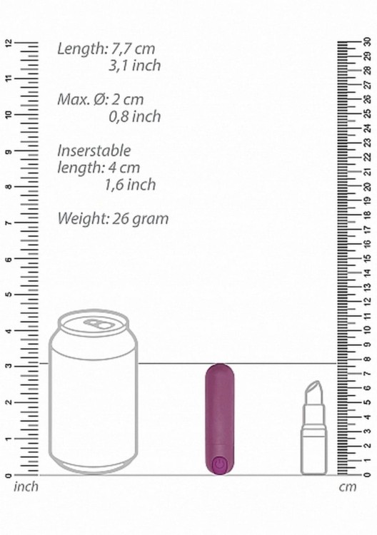 Mini bullet 7 funkcji wibracji Akumulator 7,7 cm-1