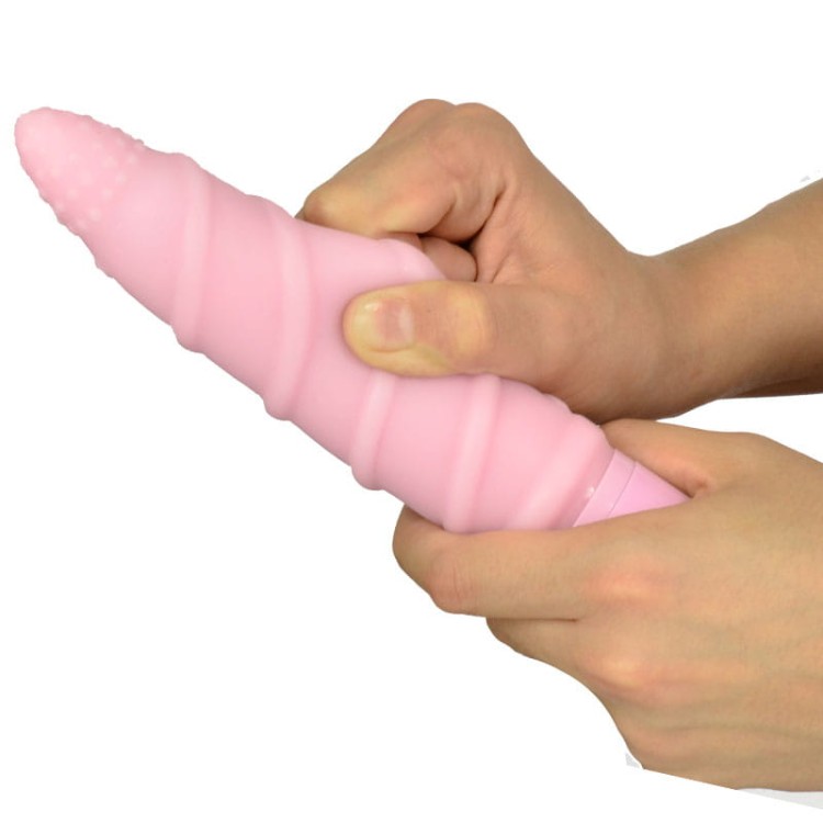 Luksusowy wibrator z kolorowej cyberskóry Pink-1