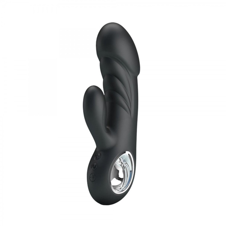 Prettylove Krótki i gruby wibrator dla kobiet Black-1