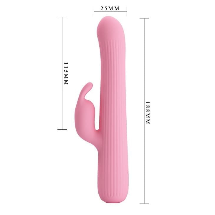 Smukły Królik Prettylove Juljan - Obrót o 360°, Prążki, Stymulacja-5
