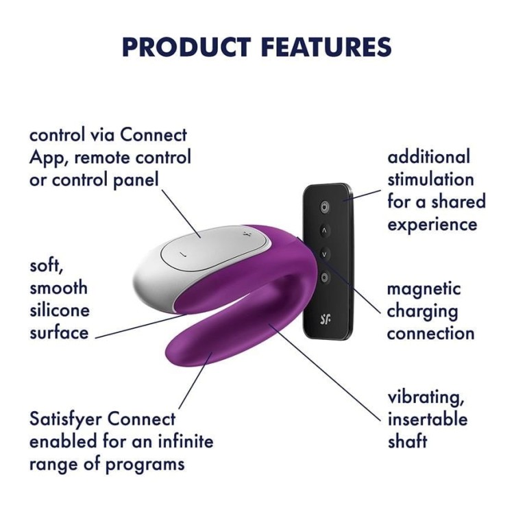 Satisfyer Double Fun fioletowy + Aplikacja-1