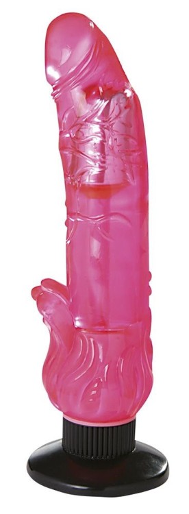 Wibrator żelowy z przyssawką Na baterie Pink