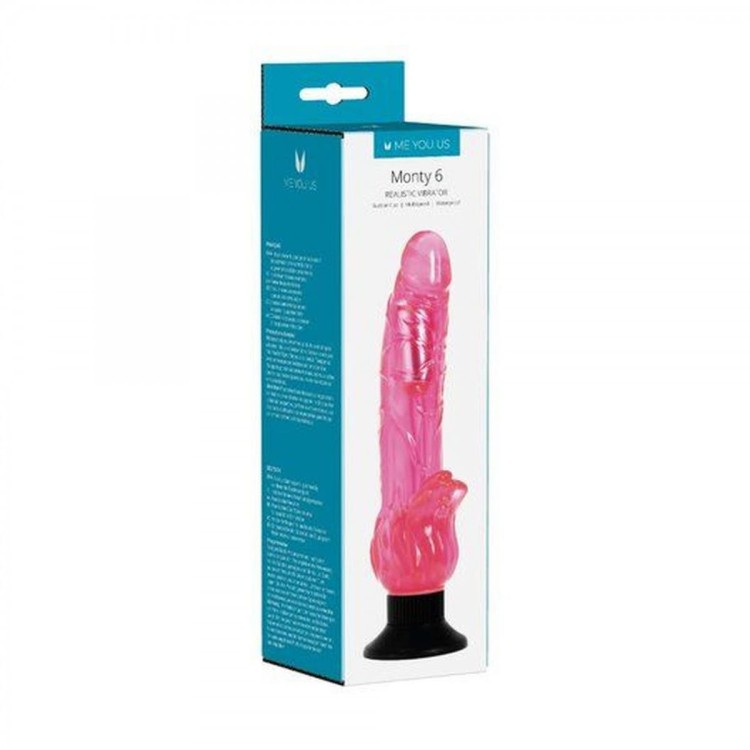 Wibrator żelowy z przyssawką Na baterie Pink-1